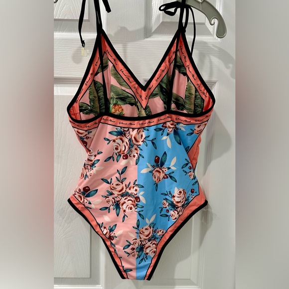 NEW Pineapples & Palms / Peach Color One-Piece & Cover-Up SwimSuit /SwimWear - Picture 3 of 6